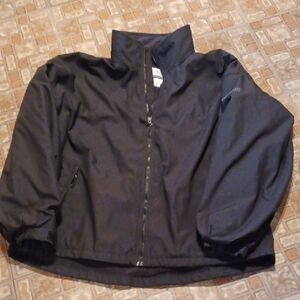 Columbia Black Zip-Up Jacket Fleece Lined Water Resistant Size 2xlarge